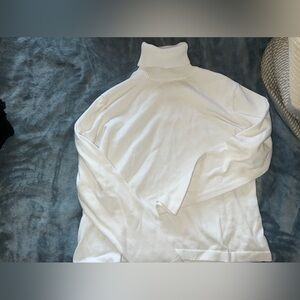 Talbots Cotton White Turtleneck